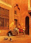 Eugene-alexis Girardet Wall Art - In The Courtyard